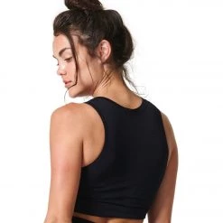NUX One By One Seamless Crop Top Black CLOTHING