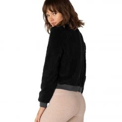 Beyond Yoga All Time Bomber Jacket Black Sherpa