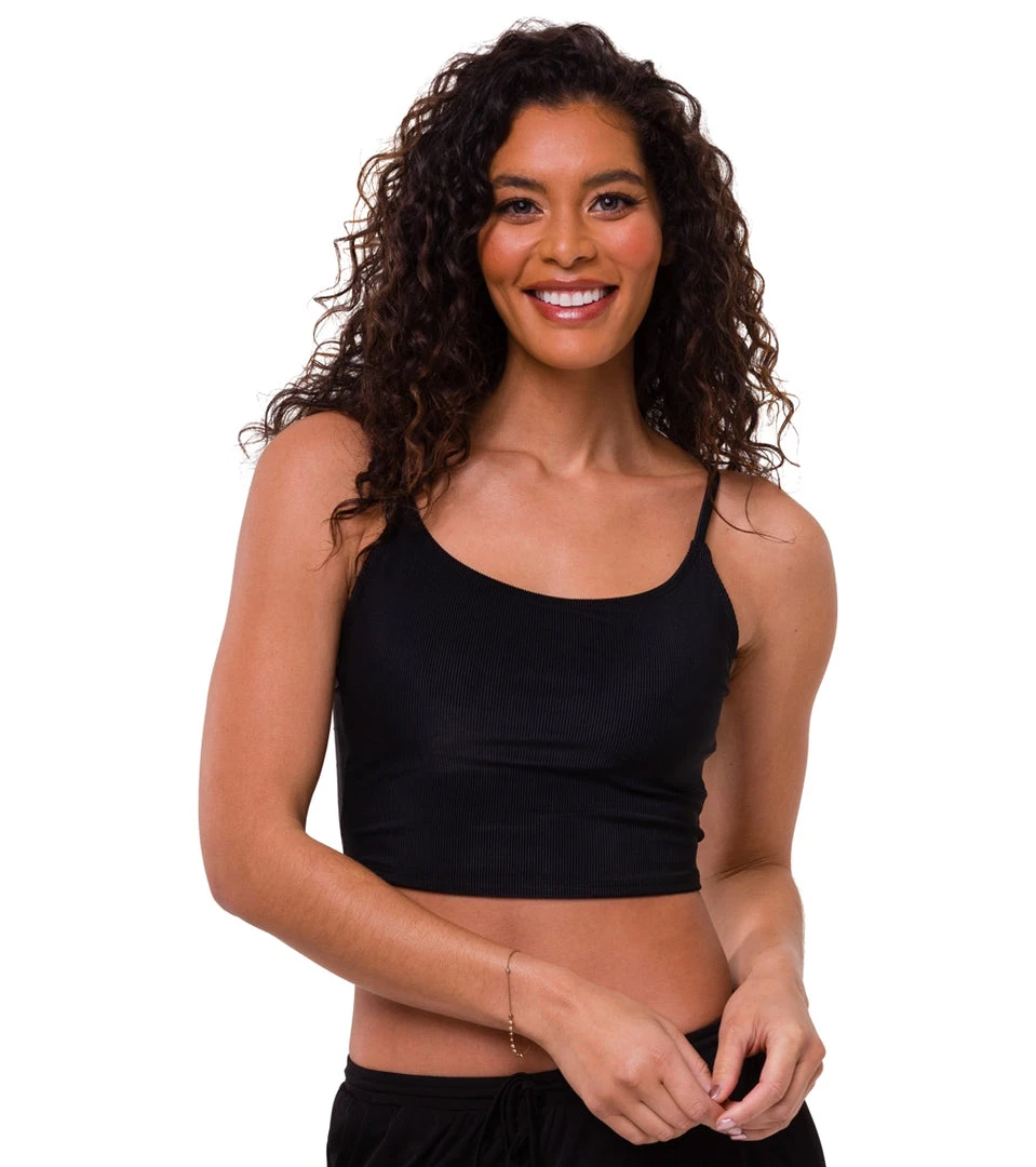 Onzie Belle Cami Yoga Crop Black Rib 3 Onzie Belle Cami Yoga Crop Black Rib