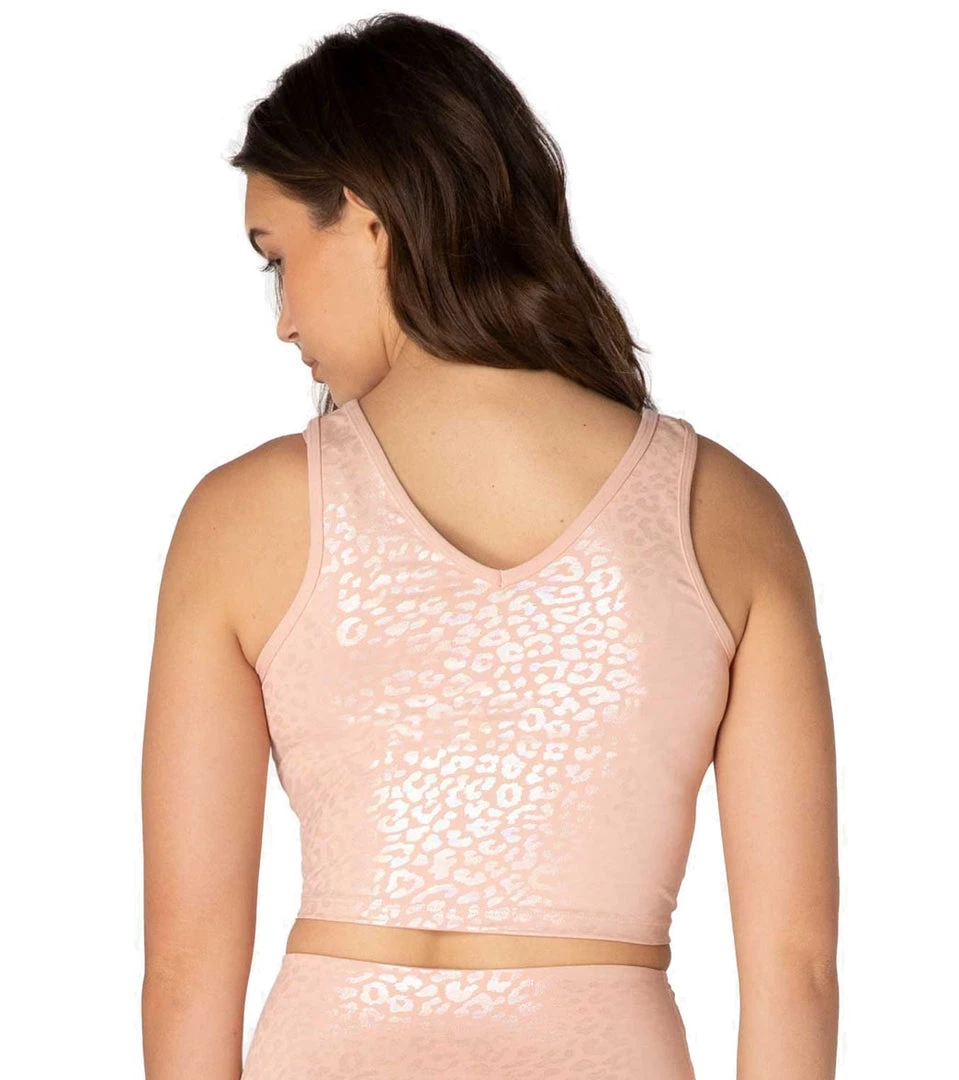 Beyond Yoga Back Flip Crop Yoga Tank Tinted Rose/Iridescent Clear Leopard CLOTHING 5 Beyond Yoga Back Flip Crop Yoga Tank Tinted Rose/Iridescent Clear Leopard CLOTHING