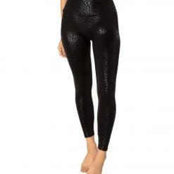 CLOTHING Beyond Yoga Shiny Leopard High Waisted 7/8 Yoga Leggings Black/Shiny Black Leopard