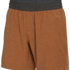 PrAna Men's The Slope 7" Inseam Yoga Shorts Dark Walnut CLOTHING
