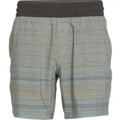 PrAna Men's The Slope 7" Inseam Yoga Shorts Rye Green Soundwave