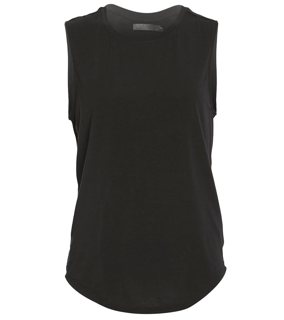PrAna Rogue Sleeveless Yoga Tank Black 6 PrAna Rogue Sleeveless Yoga Tank Black