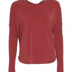 PrAna Rogue Long Sleeve Yoga Top Spiced Wine CLOTHING