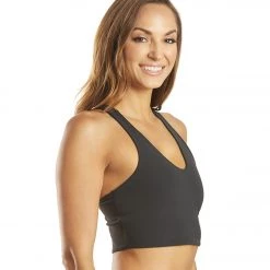 PrAna Momento Yoga Crop Top Black