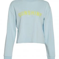 Spiritual Gangster Sunshine Mazzy Pullover Sweatshirt Washed Aqua CLOTHING