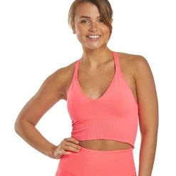 Free People Movement Good Karma Crop Yoga Top Coral