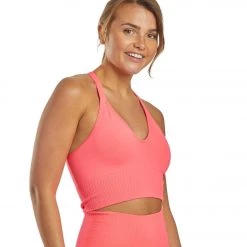 Free People Movement Good Karma Crop Yoga Top Coral