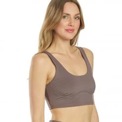 Free People Breathe Easy Yoga Sports Bra Dark Purple CLOTHING