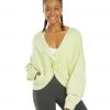 Free People Go For Gold Reversible Pull Over Lime CLOTHING