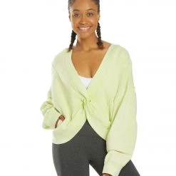 Free People Go For Gold Reversible Pull Over Lime CLOTHING