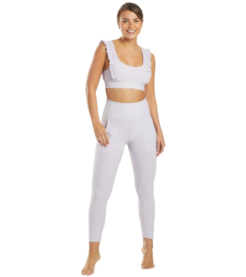 Free People Ruffle Me Up Yoga Leggings Lavender 6 Free People Ruffle Me Up Yoga Leggings Lavender