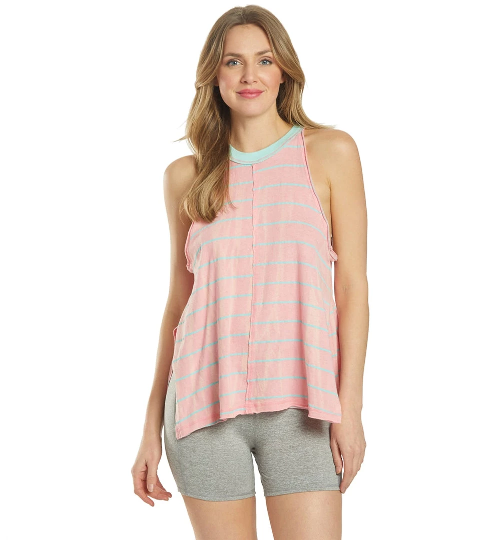Free People Stripe Fade With The Wave Yoga Tank Pink 9 Free People Stripe Fade With The Wave Yoga Tank Pink