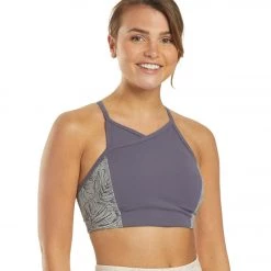Free People Fired Up Yoga Sports Bra Purple Combo CLOTHING