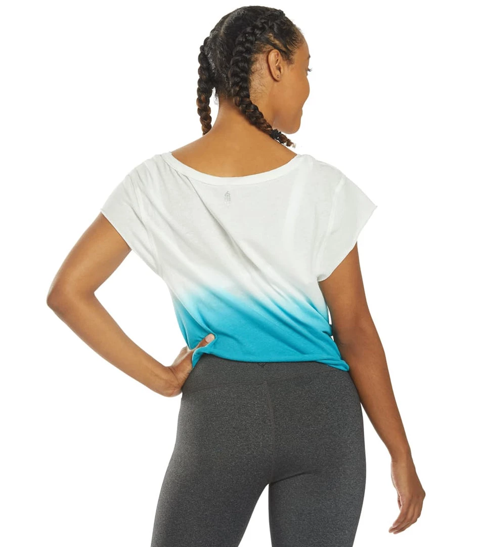 CLOTHING Free People Hold It Down Dip Die Yoga Tee Ocean Blue 5 CLOTHING Free People Hold It Down Dip Die Yoga Tee Ocean Blue