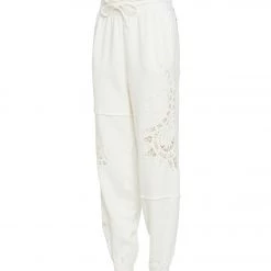 Free People Sun And Done Joggers Ivory Yoga Joggers & Sweatpants