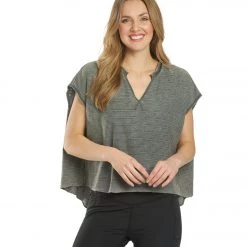 CLOTHING Free People Break Up Graphic Yoga Tee Dark Grey