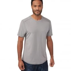 Manduka Men's Pro Tech Short Sleeve Tee Silver Filigree CLOTHING