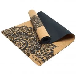 YOGA MATS & PROPS Yoga Design Lab Mandala Cork Mat 70" 3.5mm Black