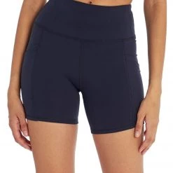 CLOTHING Marika Linnette High Waisted Tummy Control Yoga Shorts Midnight Blue