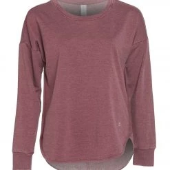CLOTHING Balance Collection Leanne Peached Fleece Pullover Plum Wine