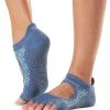 Toesox Bellarina Half-Toe Yoga Grip Socks Baja Blue