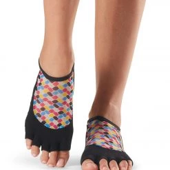 Toesox Luna Half-Toe Yoga Grip Socks Tourist