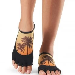 Toesox Luna Half-Toe Yoga Grip Socks Escape