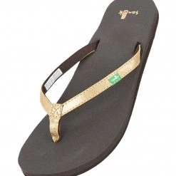 Sanuk Women's Yoga Joy Metallic Flip Flop Gold ACCESSORIES