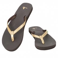 Sanuk Women's Yoga Joy Metallic Flip Flop Gold ACCESSORIES