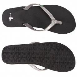 Sanuk Women's Yoga Joy Metallic Flip Flop Silver
