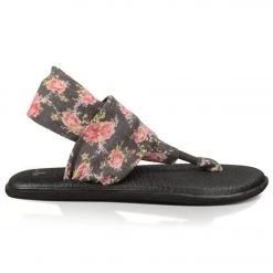 Sanuk Yoga Sling 2 Prints Sandal Charcoal Floral ACCESSORIES
