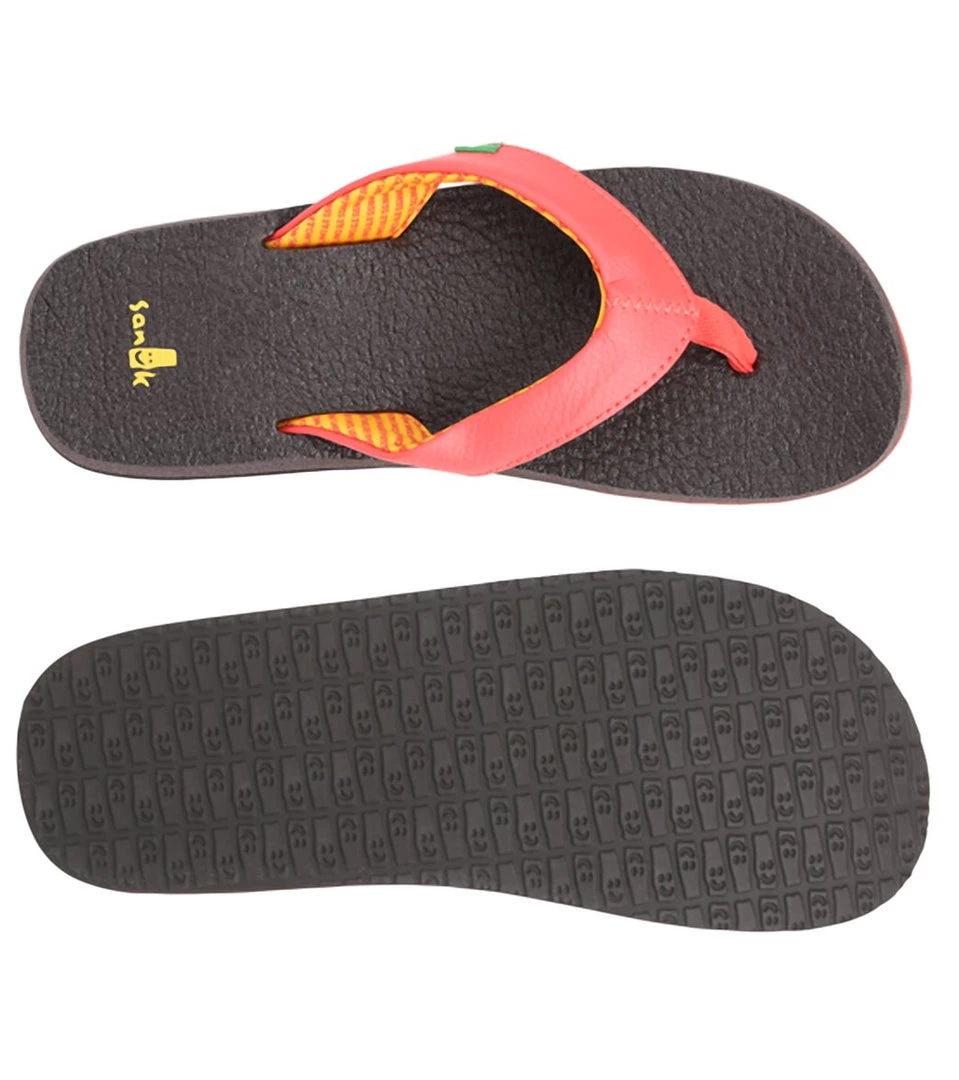 Sanuk Women's Yoga Mat Flip Flop Coral 6 Sanuk Women's Yoga Mat Flip Flop Coral