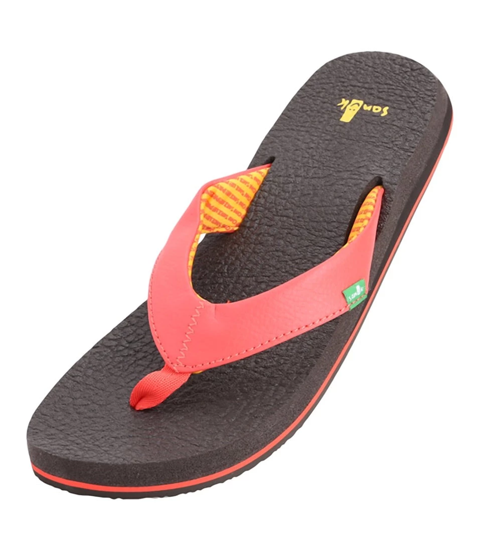 Sanuk Women's Yoga Mat Flip Flop Coral 8 Sanuk Women's Yoga Mat Flip Flop Coral