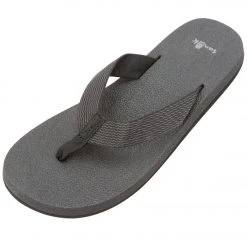 Sanuk Women's Yoga Mat Webbing Flip Flop Black/Black
