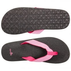 ACCESSORIES Sanuk Women's Yoga Mat Webbing Flip Flop Fuchsia/White