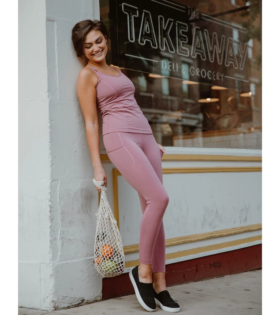 Everyday Yoga High Waisted Go-To Pocket Leggings 28" Dusty Rose CLOTHING 8 Everyday Yoga High Waisted Go-To Pocket Leggings 28" Dusty Rose CLOTHING