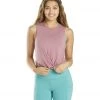 Everyday Yoga Twisted Layering Crop Tank Dusty Rose CLOTHING