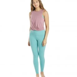 Everyday Yoga Twisted Layering Crop Tank Dusty Rose CLOTHING