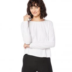 Beyond Yoga Featherweight Morning Light Cropped Pullover Cloud White