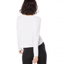 Beyond Yoga Featherweight Morning Light Cropped Pullover Cloud White