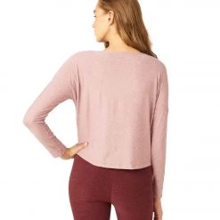 CLOTHING Beyond Yoga Featherweight Morning Light Cropped Pullover Blush Blooms-Pink Haze
