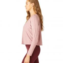 CLOTHING Beyond Yoga Featherweight Morning Light Cropped Pullover Blush Blooms-Pink Haze