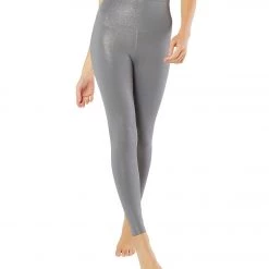 Beyond Yoga Twinkle High Waisted 7/8 Yoga Leggings Stone Gray Gunmetal Twinkle