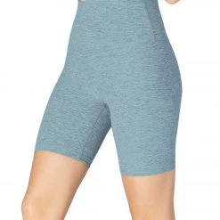 CLOTHING Beyond Yoga Spacedye High Waisted Biker Yoga Shorts Stormy Blue