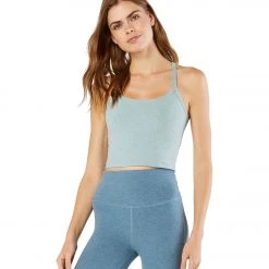 Beyond Yoga Spacedye Slim Racerback Cropped Tank Sage Brush-Agave Green