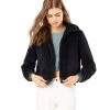 Beyond Yoga All Time Bomber Jacket Nocturnal Navy Sherpa CLOTHING