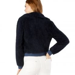 Beyond Yoga All Time Bomber Jacket Nocturnal Navy Sherpa CLOTHING