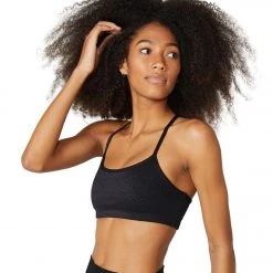 Beyond Yoga Snake Jacquard Slim Racerback Yoga Sports Bra Black CLOTHING